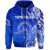 Tonga Tupou College Zip Hoodie Simple Vibes Blue LT8 - Polynesian Pride