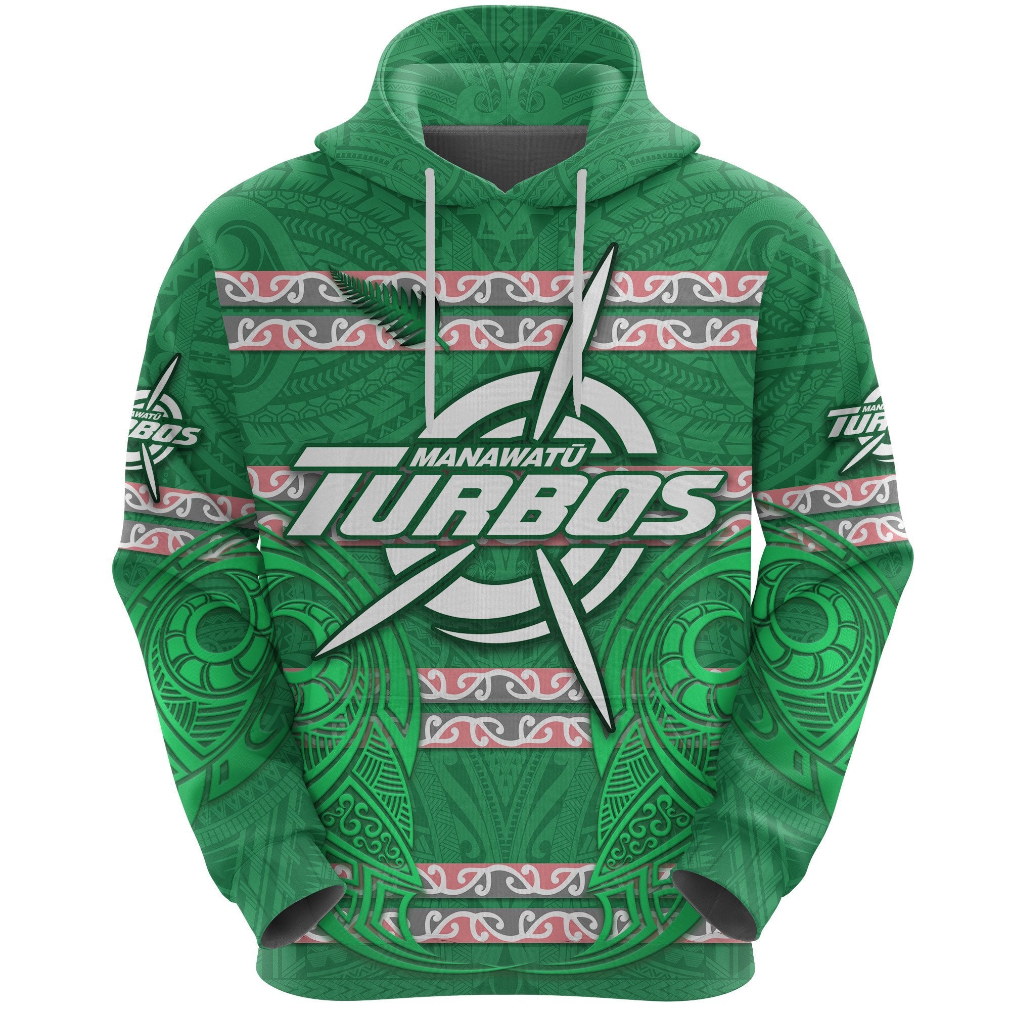 Manawatu Turbos Hoodie Maori Vibes Unisex Green - Polynesian Pride