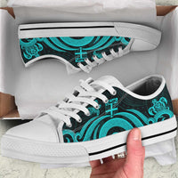 Fiji Low Top Canvas Shoes - Turquoise Tentacle Turtle - Polynesian Pride