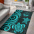 Marshall Islands Area Rug - Turquoise Tentacle Turtle Crest Turquoise - Polynesian Pride