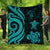 Niue Premium Quilt - Turquoise Tentacle Turtle Turquoise - Polynesian Pride