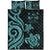 Fiji Quilt Bed Set - Turquoise Tentacle Turtle Crest - Polynesian Pride