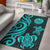 Tahiti Area Rug - Turquoise Tentacle Turtle Turquoise - Polynesian Pride