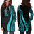 Niue Women's Hoodie Dress - Turquoise Polynesian Tentacle Tribal Pattern - Polynesian Pride