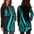 Vanuatu Women's Hoodie Dress - Turquoise Polynesian Tentacle Tribal Pattern - Polynesian Pride