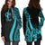 Tonga Women's Hoodie Dress - Turquoise Polynesian Tentacle Tribal Pattern - Polynesian Pride