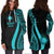 Marshall Islands Women's Hoodie Dress - Turquoise Polynesian Tentacle Tribal Pattern - Polynesian Pride