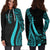 Fiji Women's Hoodie Dress - Turquosie Polynesian Tentacle Tribal Pattern Crest - Polynesian Pride