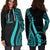 Chuuk Women's Hoodie Dress - Turquoise Polynesian Tentacle Tribal Pattern - Polynesian Pride