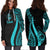 Guam Women's Hoodie Dress - Turquoise Polynesian Tentacle Tribal Pattern - Polynesian Pride