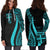 Fiji Women's Hoodie Dress - Turquoise Polynesian Tentacle Tribal Pattern - Polynesian Pride