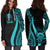 Tuvalu Women's Hoodie Dress - Turquoise Polynesian Tentacle Tribal Pattern - Polynesian Pride