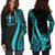 Hawaii Women's Hoodie Dress - Turquoise Polynesian Tentacle Tribal Pattern - Polynesian Pride