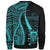 Tuvalu Sweatshirt - Turquoise Polynesian Tentacle Tribal Pattern - Polynesian Pride