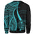 Palau Custom Personalised Sweatshirt - Turquoise Polynesian Tentacle Tribal Pattern Crest - Polynesian Pride