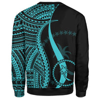 Chuuk Sweatshirt - Turquoise Polynesian Tentacle Tribal Pattern - Polynesian Pride