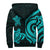 Nauru Sherpa Hoodie - Turquoise Tentacle Turtle Crest - Polynesian Pride