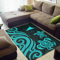 Tokelau Area Rug - Turquoise Tentacle Turtle - Polynesian Pride