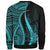 New Caledonia Sweatshirt - Turquoise Polynesian Tentacle Tribal Pattern Crest - Polynesian Pride