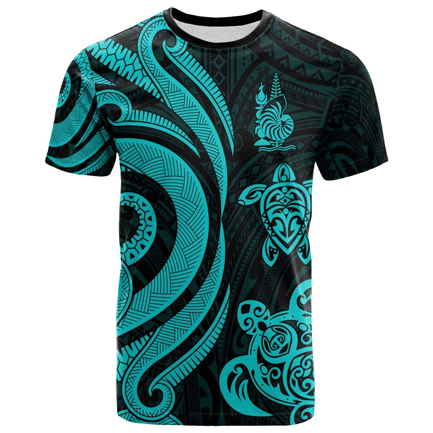 New Caledonia T Shirt Turquoise Tentacle Turtle Unisex Art - Polynesian Pride