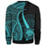 Federated States of Micronesia Sweatshirt - Turquoise Polynesian Tentacle Tribal Pattern - Polynesian Pride