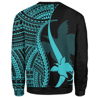 Papua New Guinea Sweatshirt - Turquoise Polynesian Tentacle Tribal Pattern - Polynesian Pride