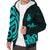 New Caledonia Sherpa Hoodie - Turquoise Tentacle Turtle - Polynesian Pride