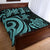 Marshall Islands Quilt Bed Set - Turquoise Tentacle Turtle Crest - Polynesian Pride