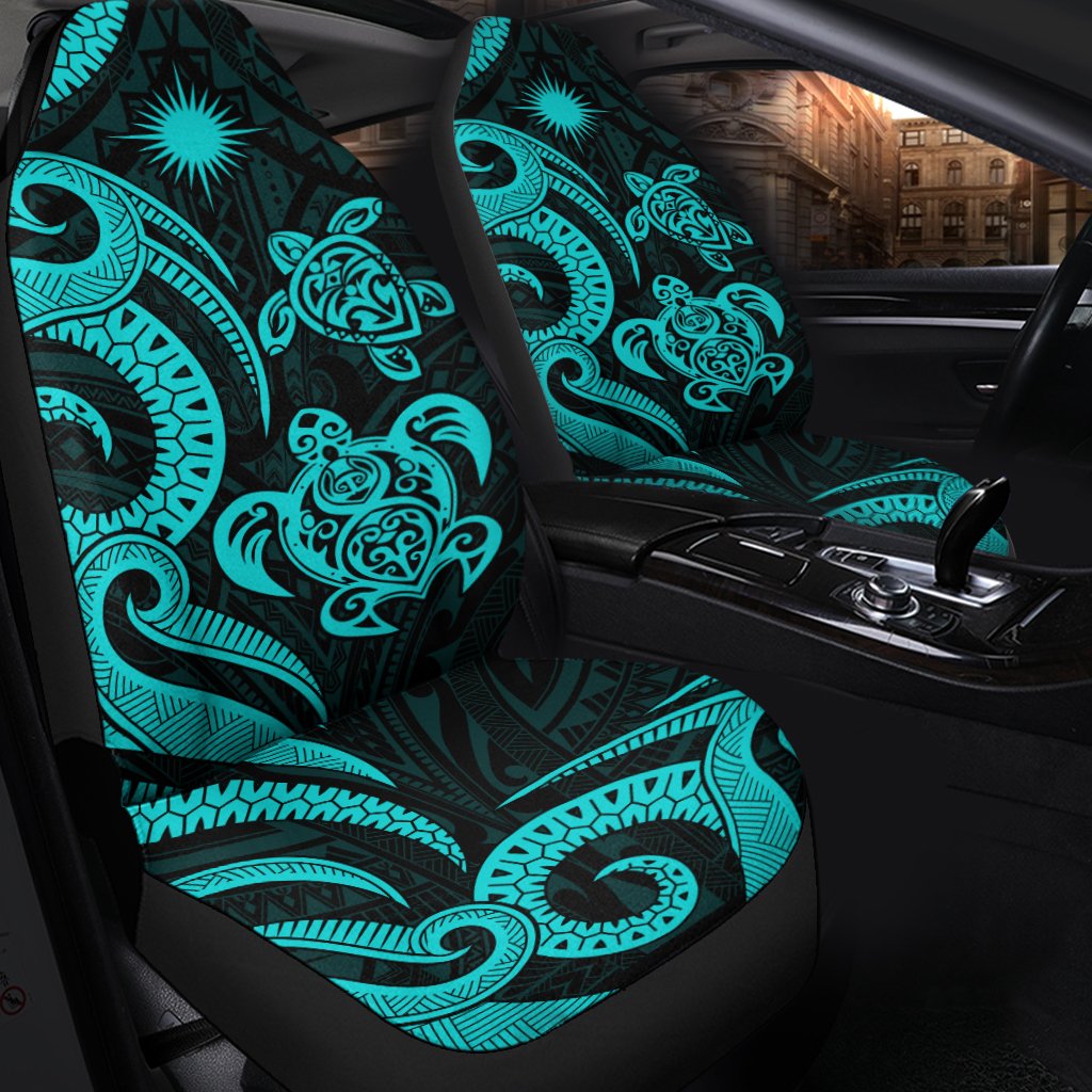 Northern Mariana Islands Car Seat Covers - Turquoise Tentacle Turtle - Polynesian Pride