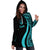 Guam Women's Hoodie Dress - Turquoise Polynesian Tentacle Tribal Pattern - Polynesian Pride