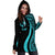 Tonga Women's Hoodie Dress - Turquoise Polynesian Tentacle Tribal Pattern - Polynesian Pride