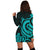 Federated States of Micronesia Women Hoodie Dress - Turquoise Tentacle Turtle - Polynesian Pride