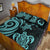 Pohnpei Quilt Bed Set - Turquoise Tentacle Turtle - Polynesian Pride