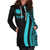 Nauru Women's Hoodie Dress - Turquoise Polynesian Tentacle Tribal Pattern - Polynesian Pride