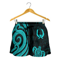Pohnpei Women's Short - Turquoise Tentacle Turtle - Polynesian Pride