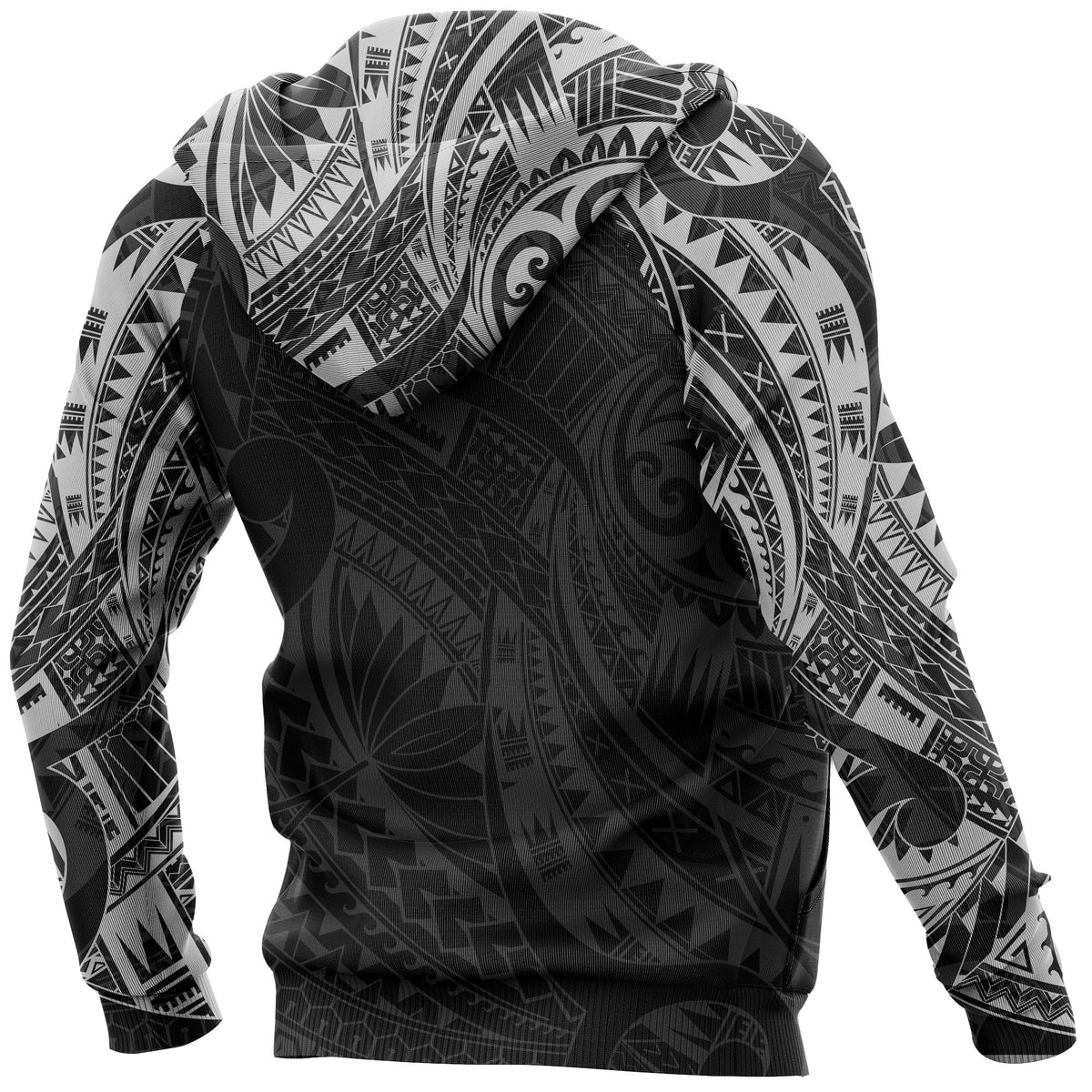 Manaia Maori Tattoo Style All Over Hoodie White - Polynesian Pride