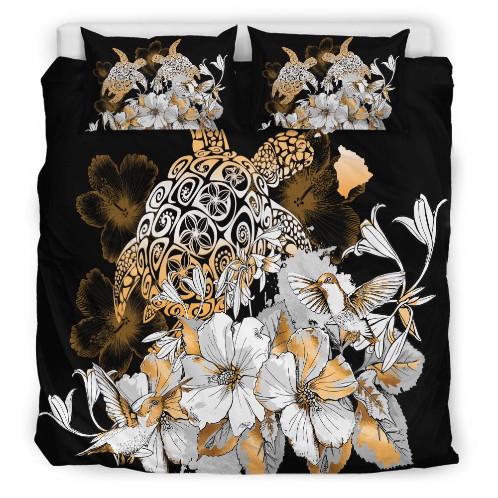 Hawaii Turtle Map Hibiscus Bedding Set - Nutri Style AH - Polynesian Pride