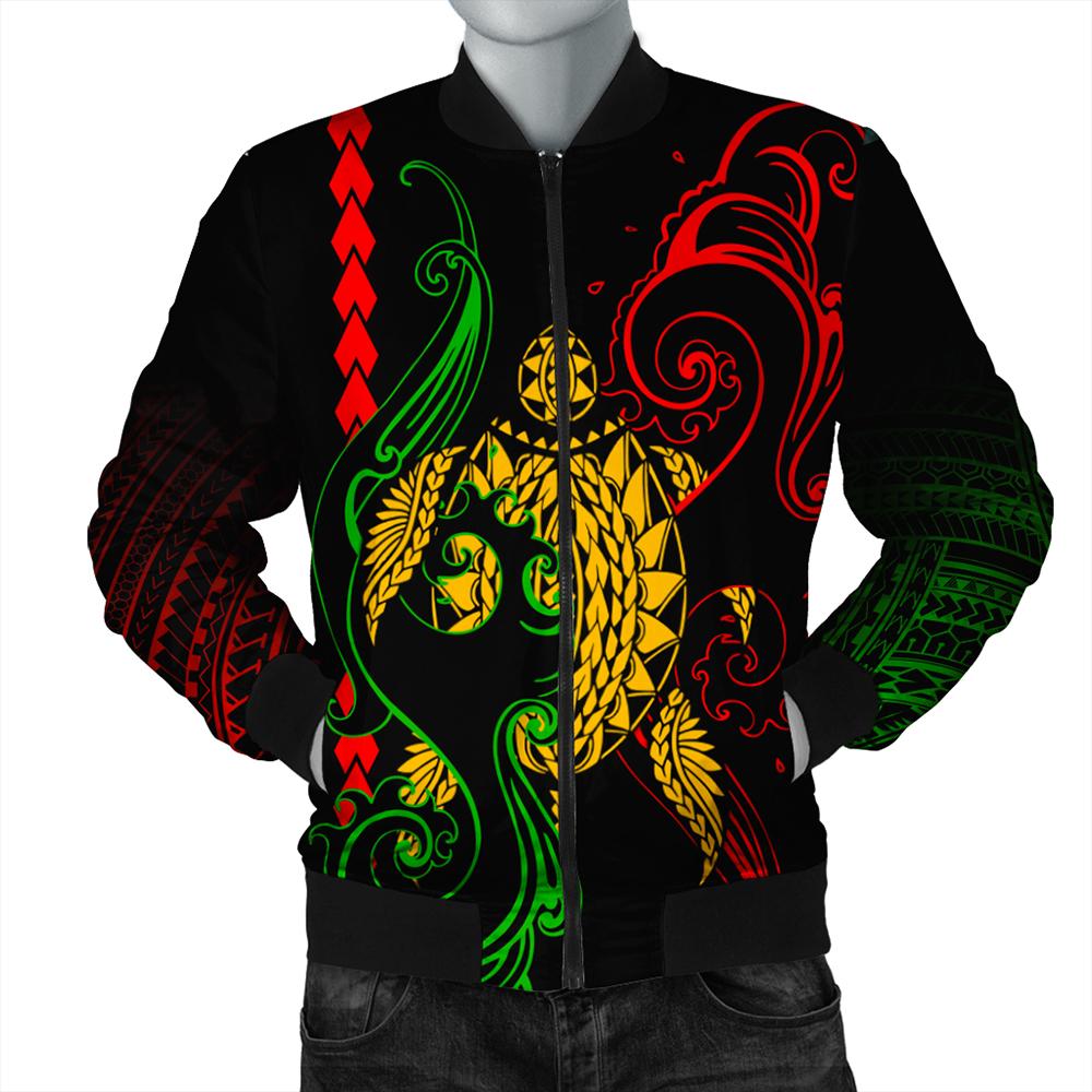 Hawaii Bomber Jacket - Turtle Sea Bomber Jacket AH Black Unisex - Polynesian Pride