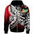 Tuvalu Zip Hoodie Tribal Jungle Pattern Red Color Unisex Red - Polynesian Pride