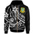 Tuvalu Zip Hoodie The Flow of The Ocean White Unisex White - Polynesian Pride