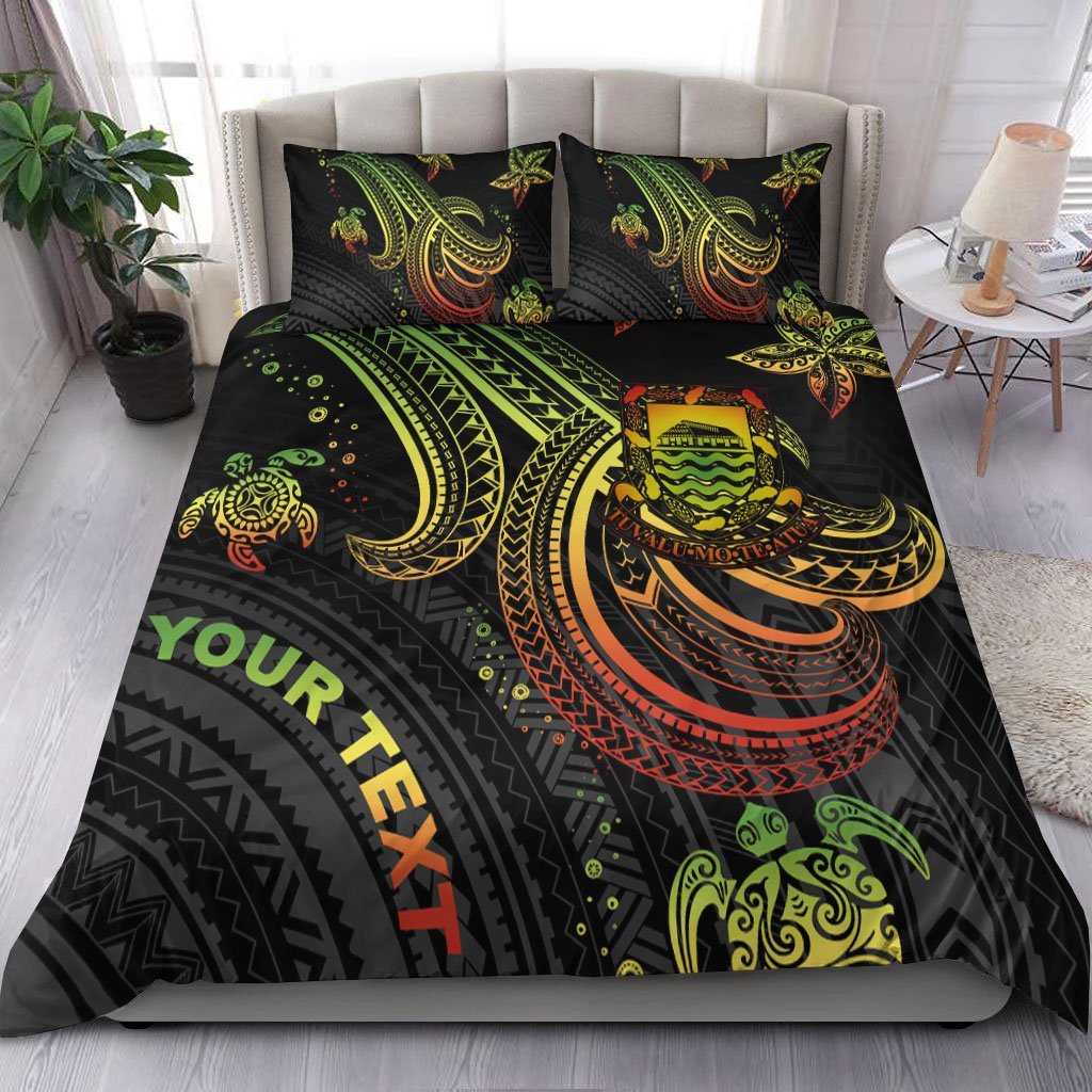 Tuvalu Custom Personalised Bedding Set - Reggae Turtle Reggae - Polynesian Pride