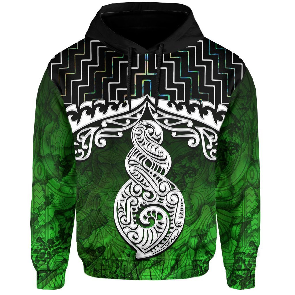 New Zealand Maori Hoodie, Poutama Pikorua Double Twist Pullover Hoodie - Polynesian Pride