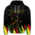 Custom Hawaiian Map Kanaka Flag Brush Hoodie Zip Black Throne Style - Polynesian Pride