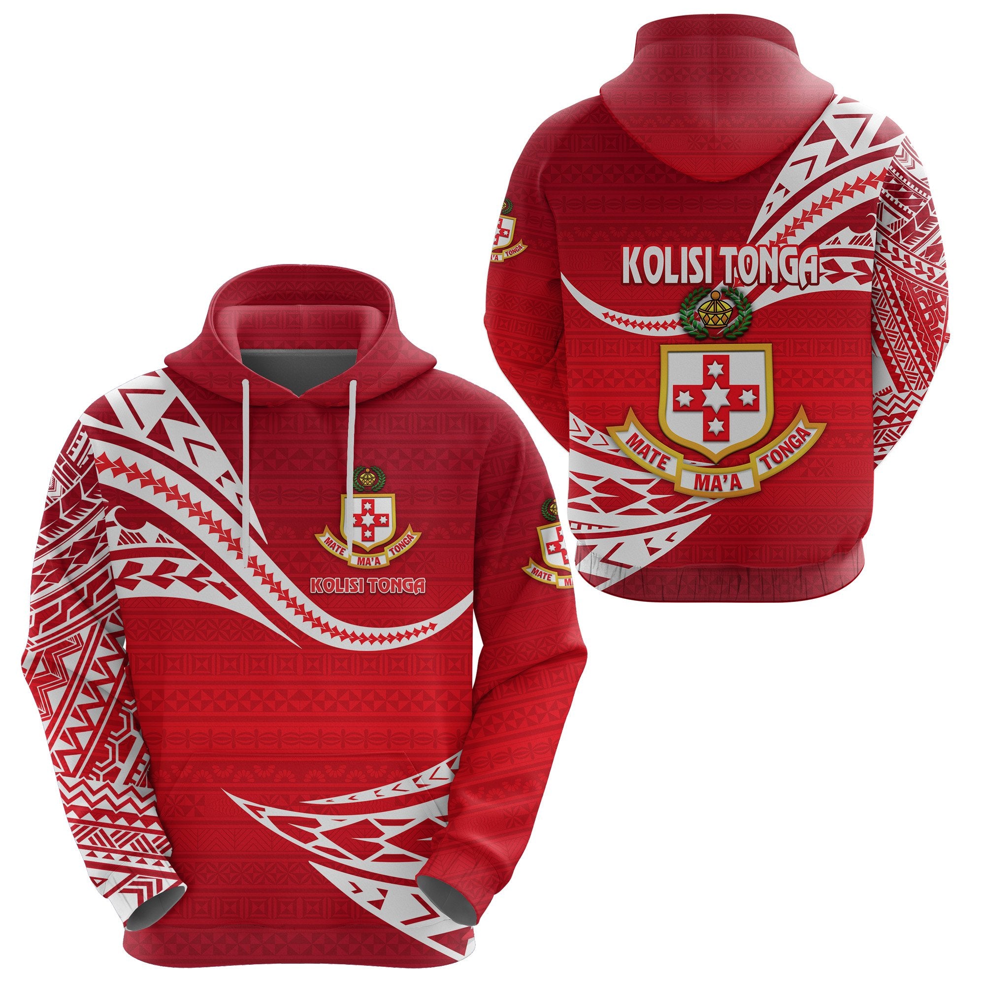 Kolisi Tonga Hoodie Mate Maa Tonga Unique Version Red Unisex Red - Polynesian Pride