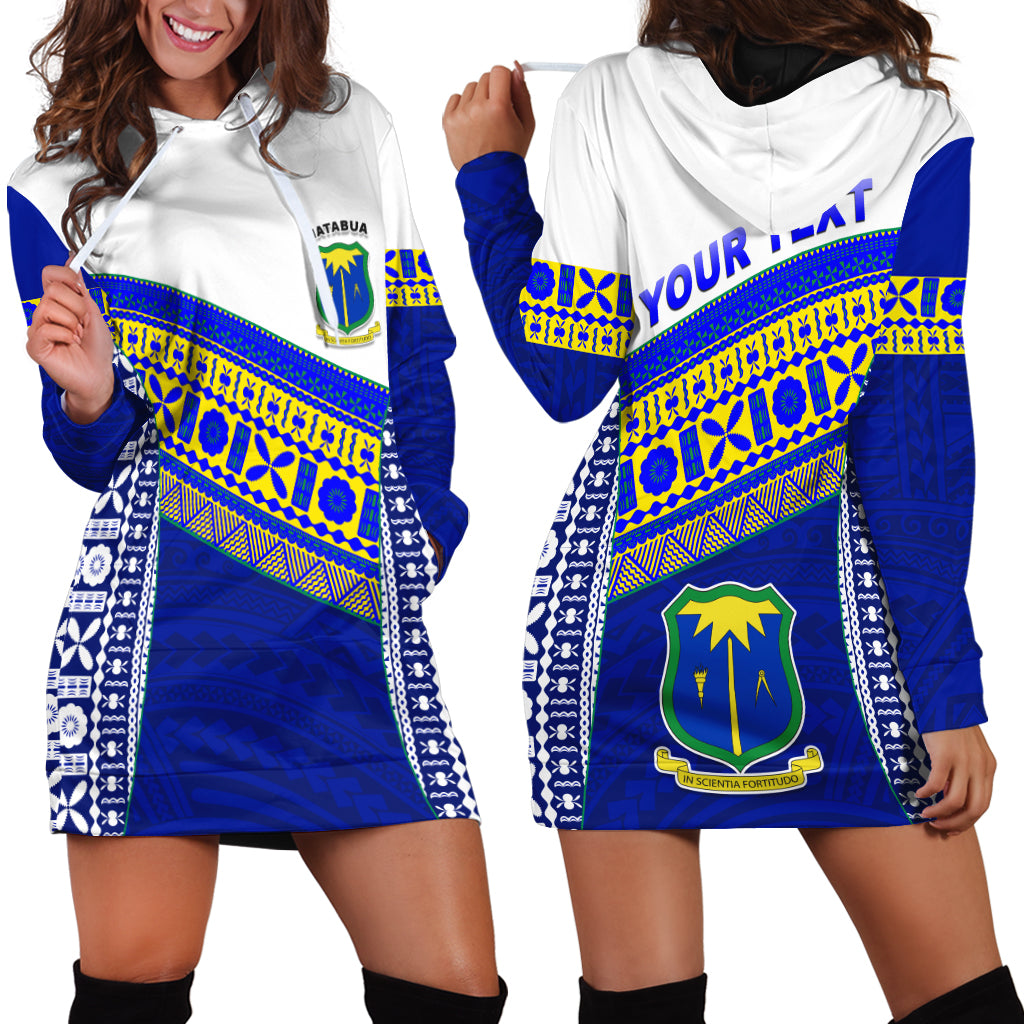 (Custom Personalised) Natabua High School Fiji Hoodie Dress - NHS Polynesian LT13 Blue - Polynesian Pride