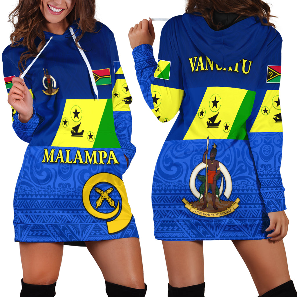 Malampa Province Hoodie Dress Vanuatu Proud LT13 Blue - Polynesian Pride