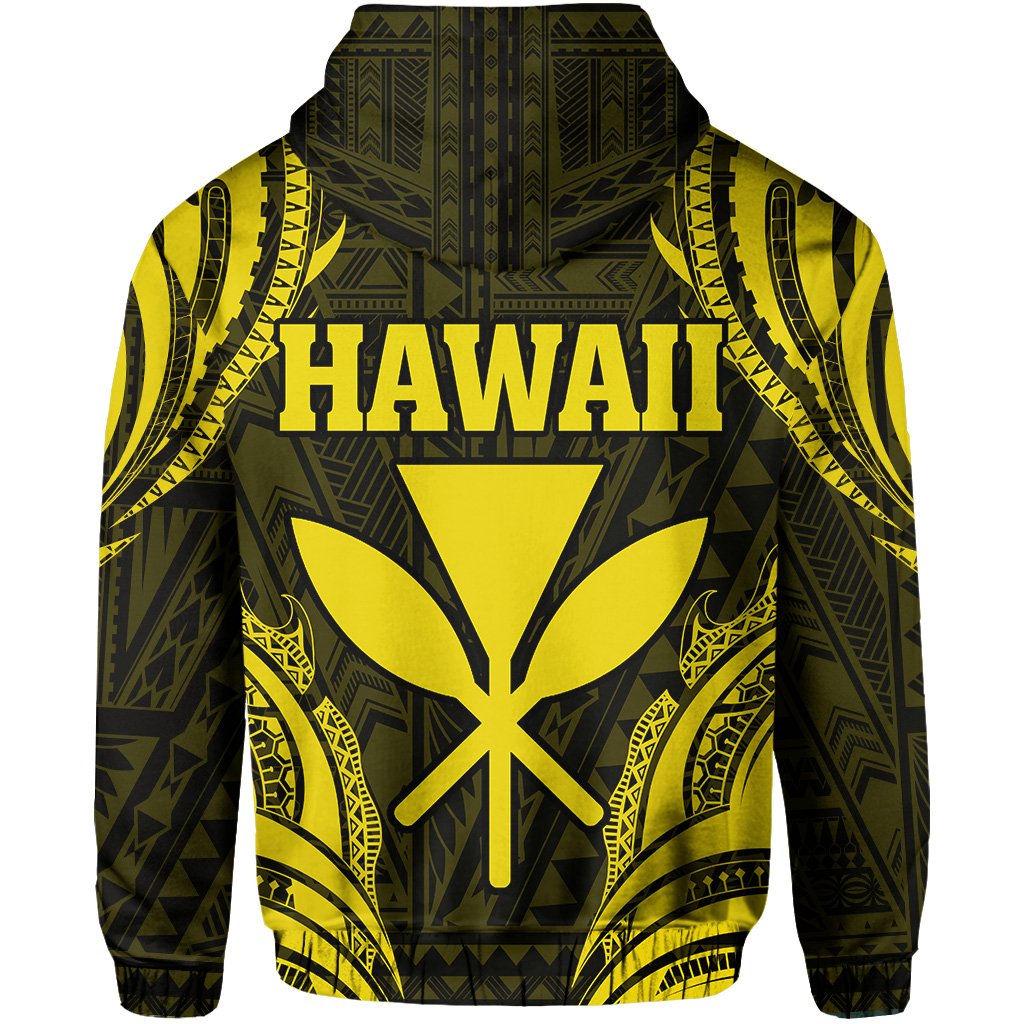 Polynesian Turtle Kanaka Maoli Hawaii Zip Hoodie Yellow - Polynesian Pride
