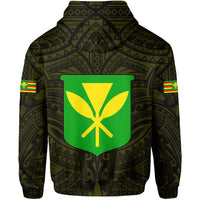 Polynesian Kanaka Maoli Royal Coat of Arms Hawaii Hoodie Yellow - Polynesian Pride