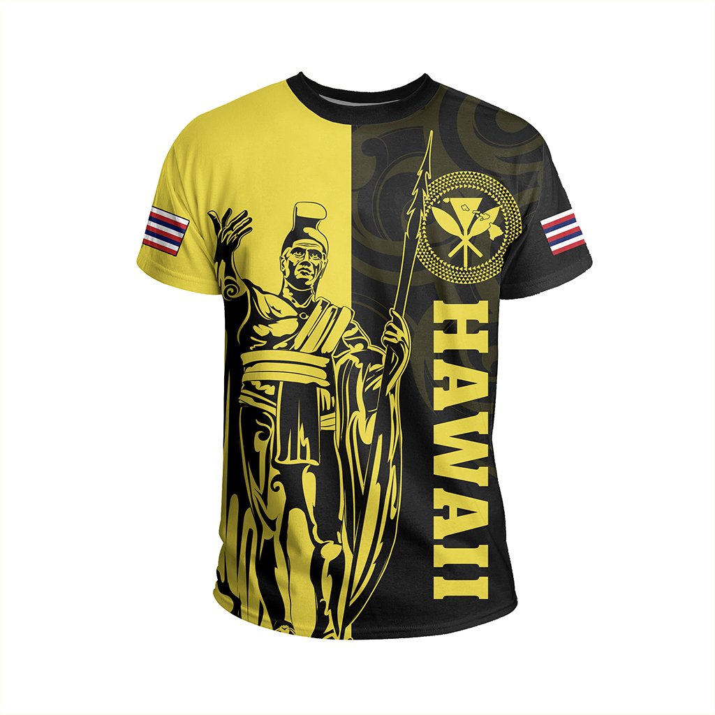 Hawaii King Polynesian T Shirt Lawla Style Yellow - Polynesian Pride