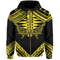 Hawaii Shark Polynesian Kanaka Yellow Hoodie (Zip up) Candy Style - Polynesian Pride